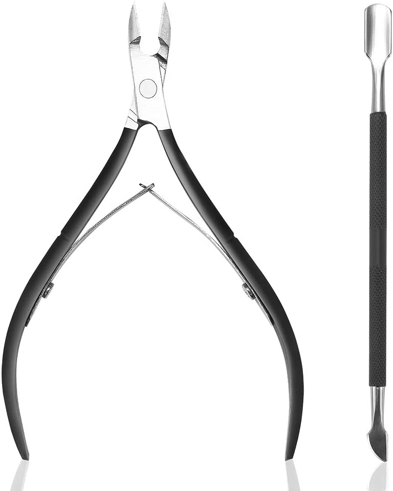 Cuticle Nipper with Cuticle Pusher-Professional Grade Stainless Steel Cuticle Remover & Cutter-Durable Manicure and Pedicure Tool - Image 1